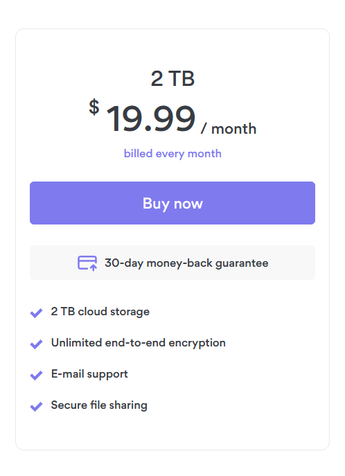 nordlocker personal plus 2tb bill monthly plan