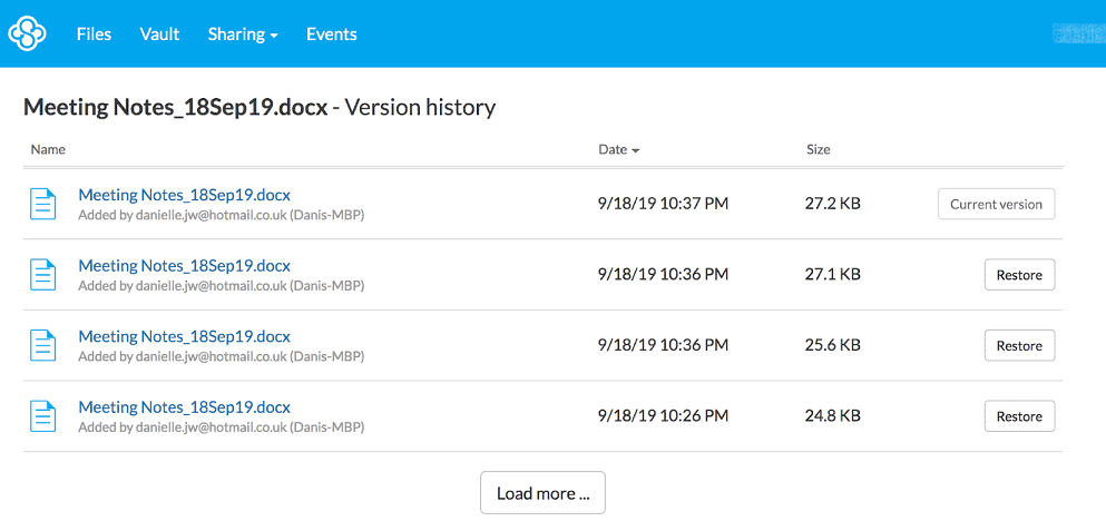 sync.com cloud storage easy file restore