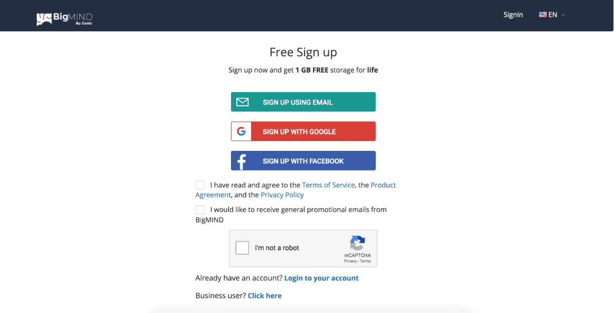 zoolz cloud storage signup is easy