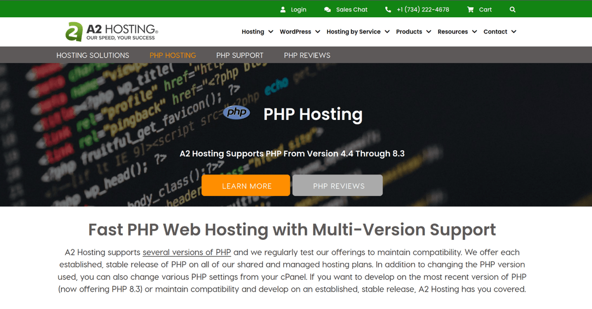 a2 hosting php hosting providers