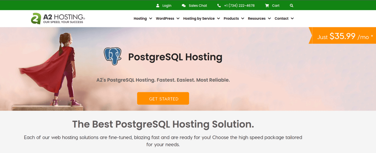 a2 hosting free postgresql website hosting services