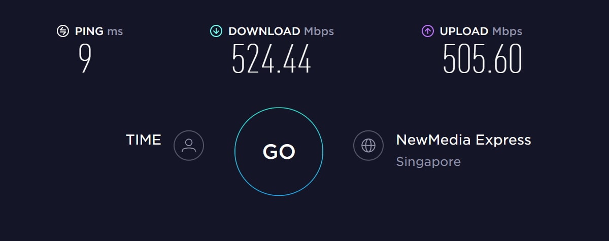 Atlas VPN speed test in Asia with VPN off