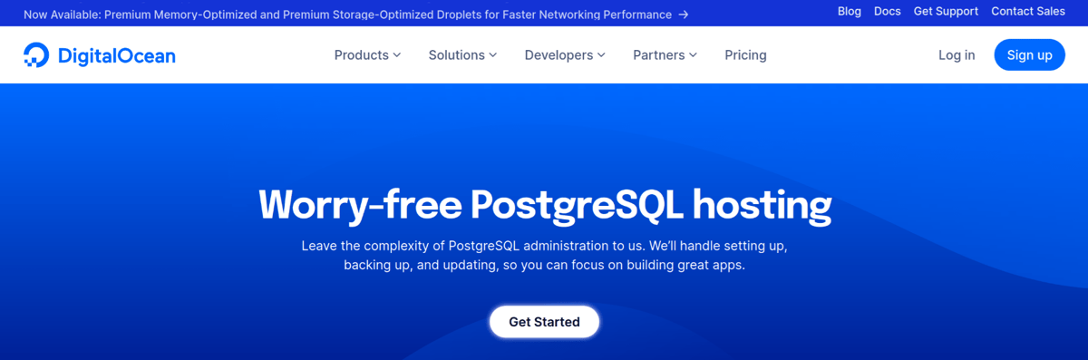 digitalocean free postgresql website hosting services