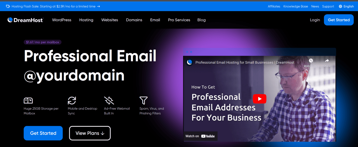 dreamhost microsoft exchange email hosting solutions
