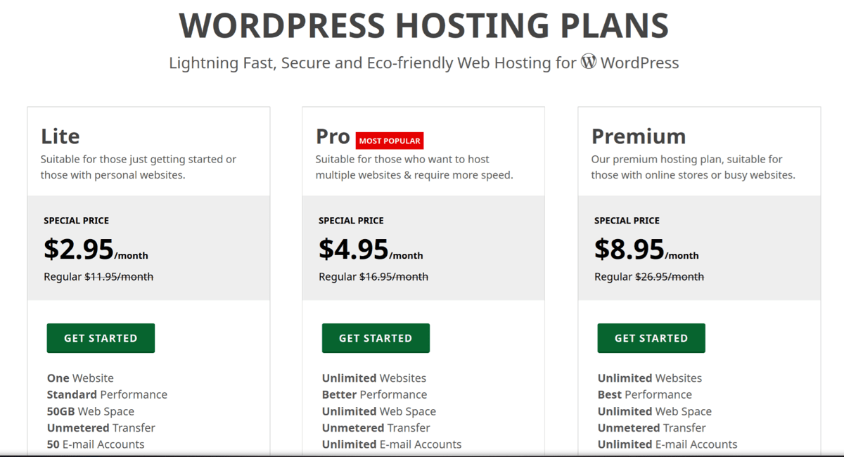 greengeeks fast wordpress hosting services