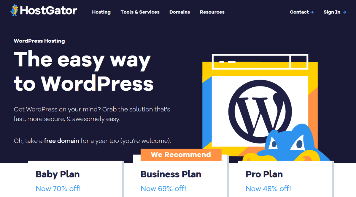 hostgator managed wordpress hosting services
