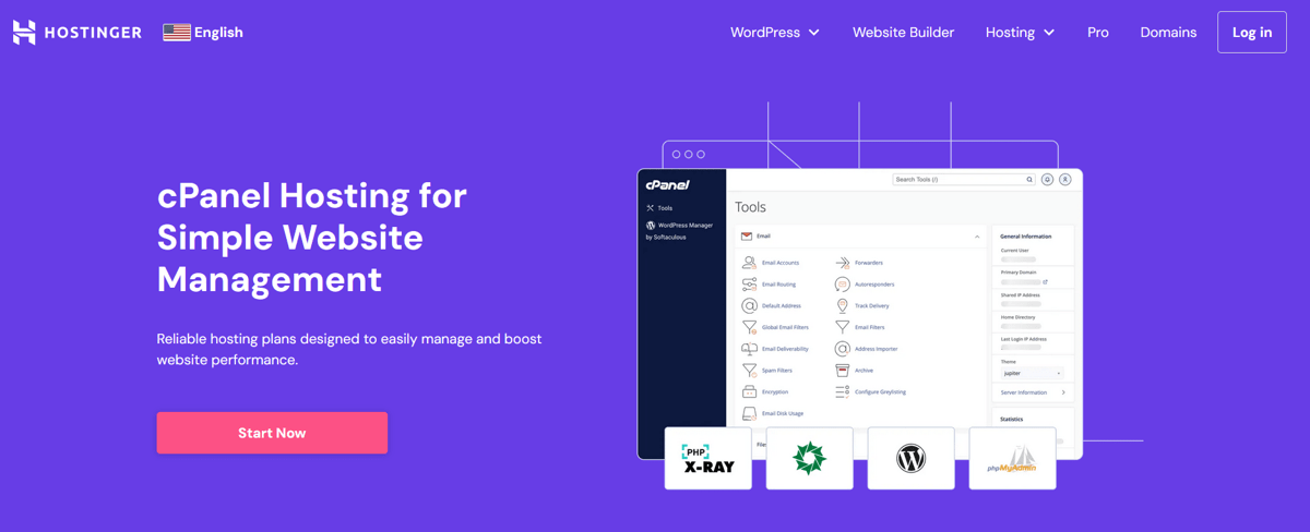 hostinger affordable cpanel web host