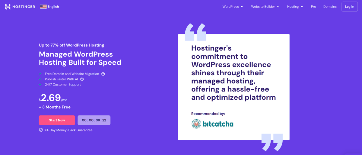 hostinger fast wordpress hosting services