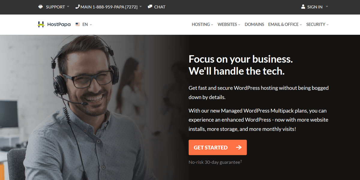 hostpapa managed wordpress hosting services