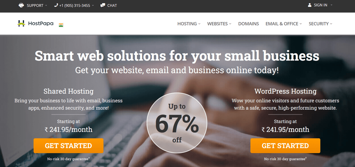 hostpapa web hosting services for india