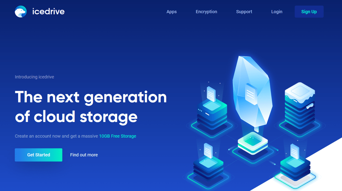 icedrive cloud storage providers homepage