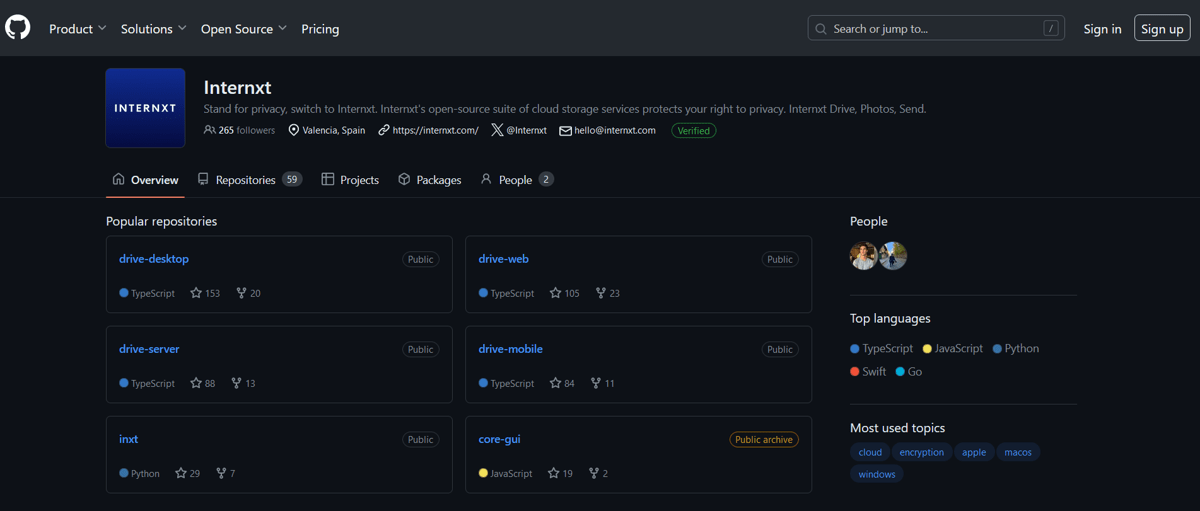 internxt source code github