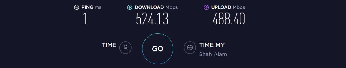 PrivadoVPN baseline speed test