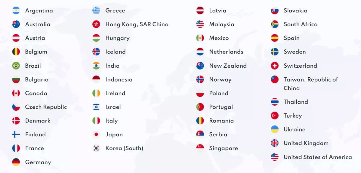 PrivadoVPN access to 45 countries