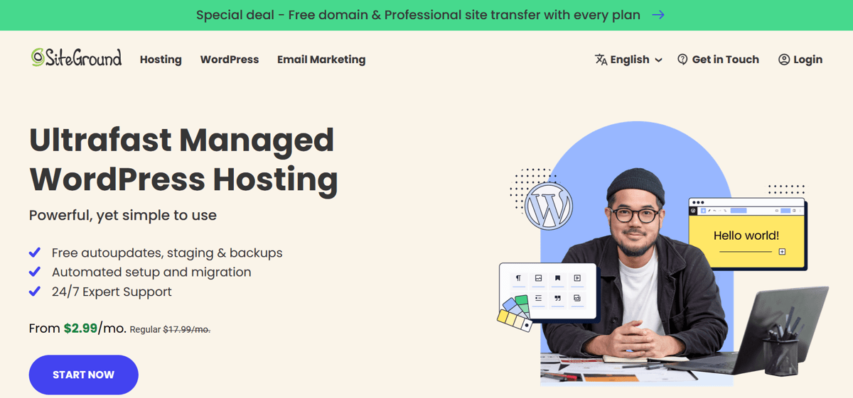 siteground fast wordpress hosting services