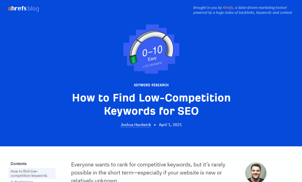 ahrefs blog page