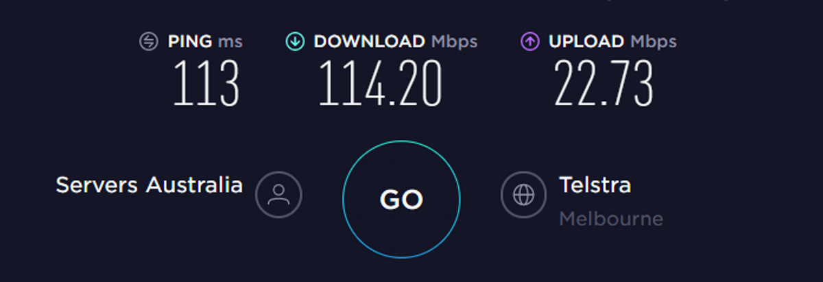 cyberghost connection speed australia server