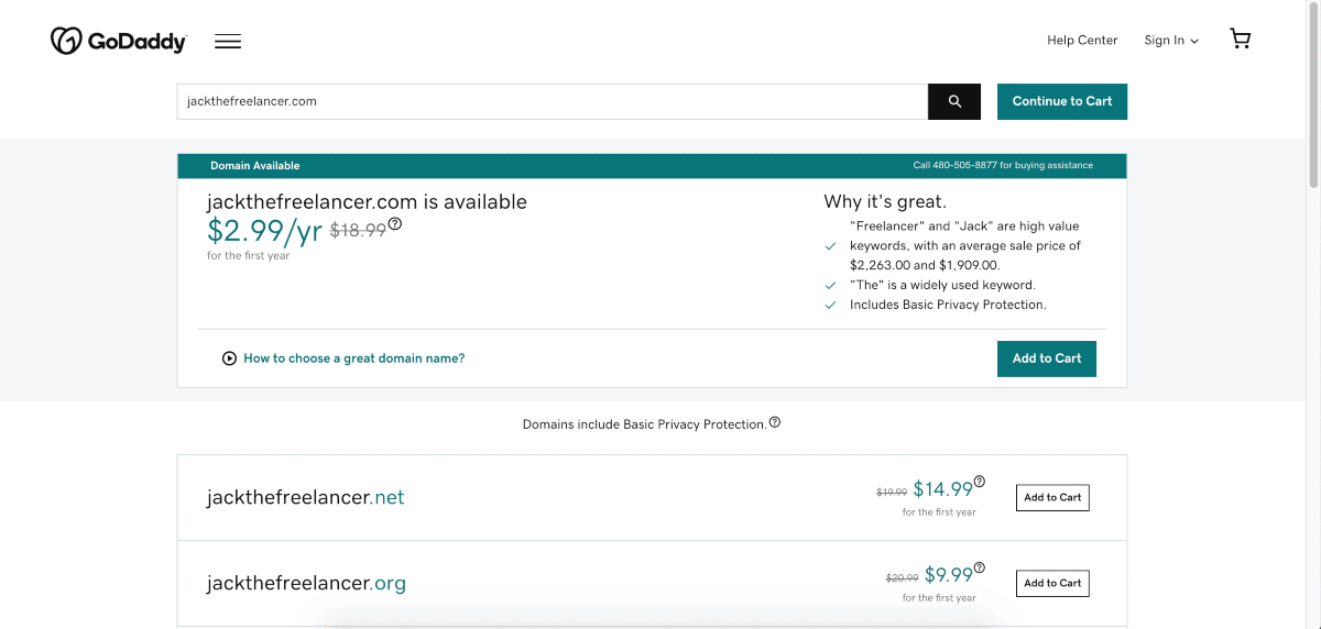 godaddy plan and pricing