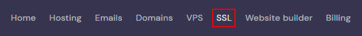 finding the ssl section on hpanel hostinger