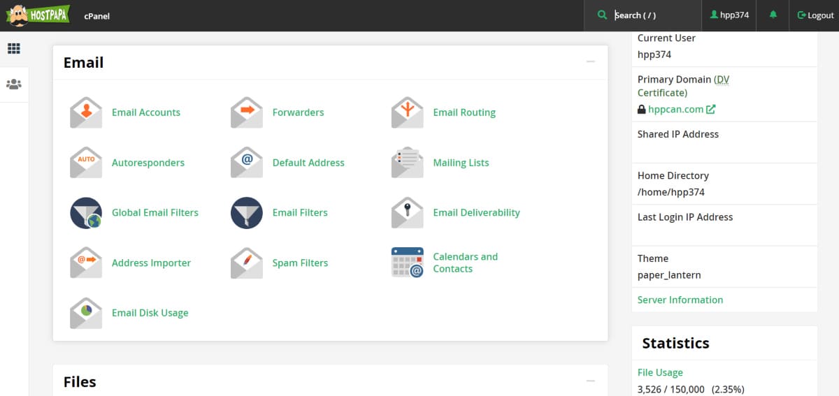cpanel email section hostpapa
