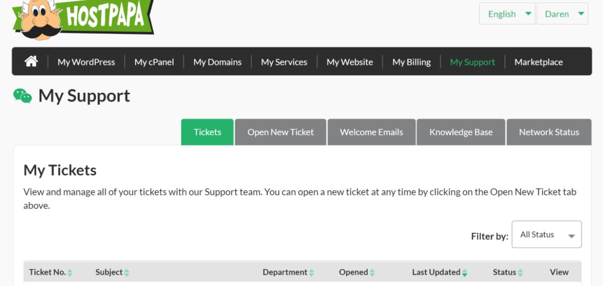 hostpapa ticket support