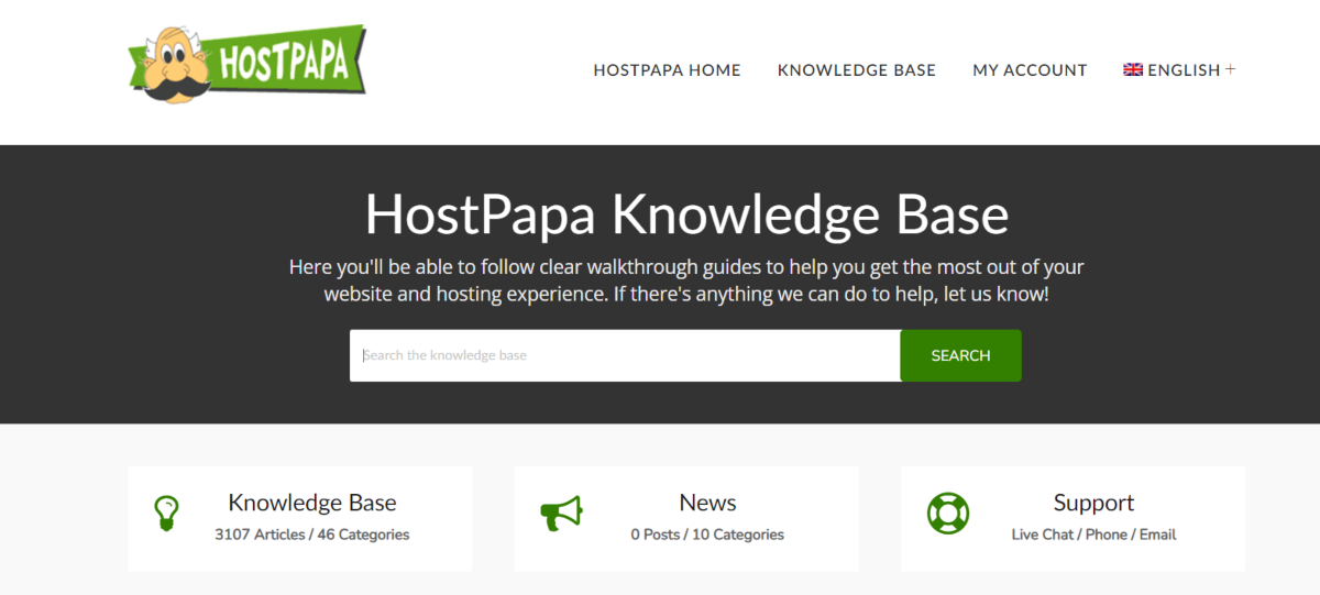 hostpapa knowledge base