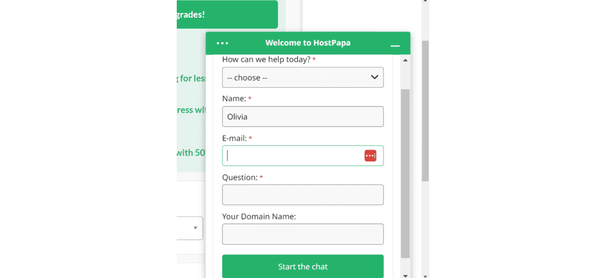 hostpapa live chat