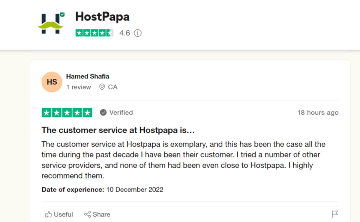 hostpapa trustpilot review