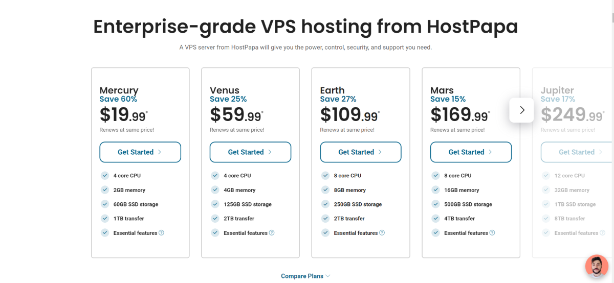 hostpapa vps hosting pricing