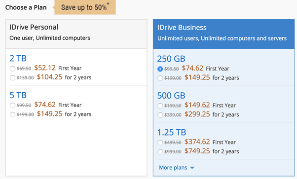 idrive plans and pricing