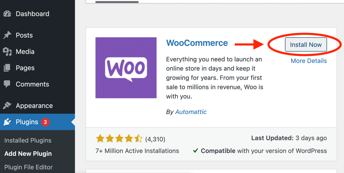 installing woocommerce plugin on wordpress