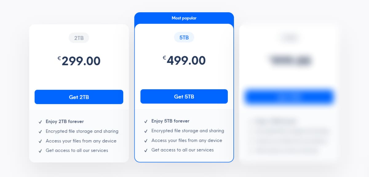 Internxt 2 TB and 5 Tb plan compare