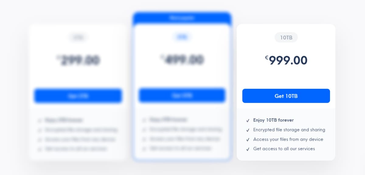 Internxt lifetime plan 10TB