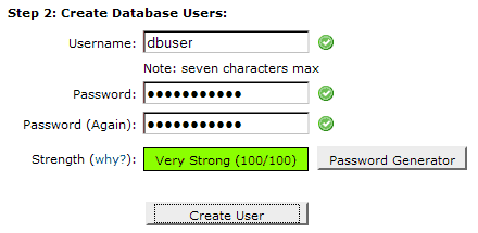 enter database details