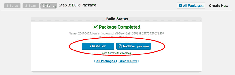 Download packages for installer and archive