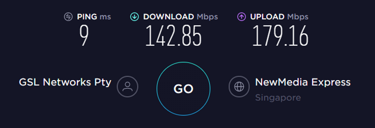 nordvpn connection speed singapore server