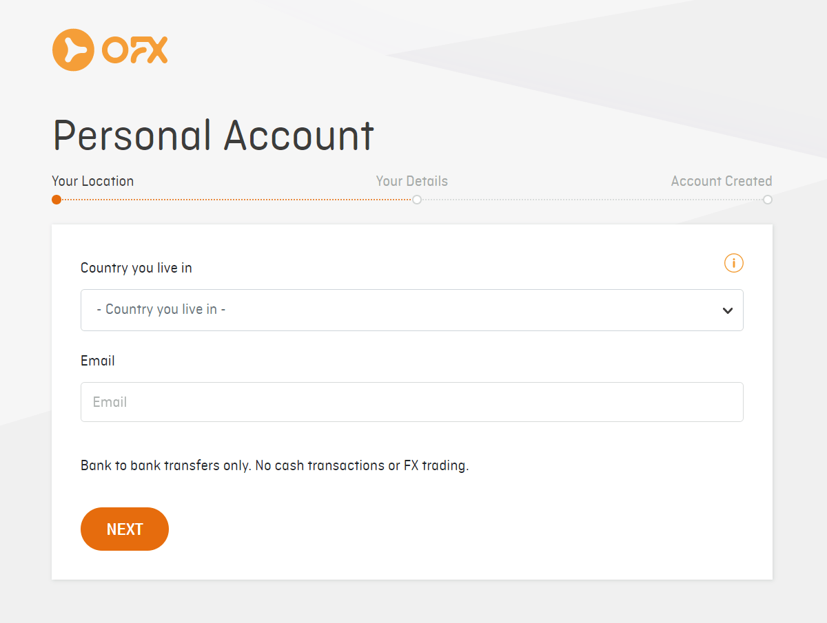 ofx personal account creation is seamless