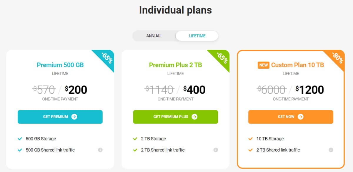pcloud plan and pricing for individual