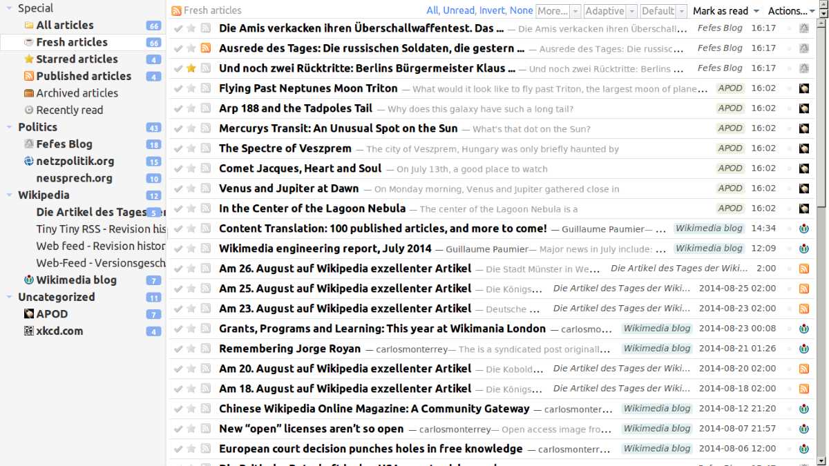 rss curates organizes online contents