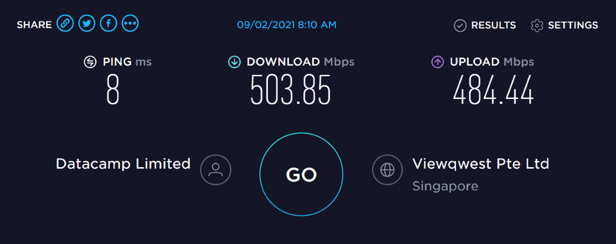 surfshark connection speed test
