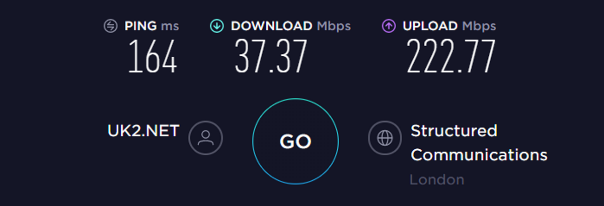 torguard connection speed uk server