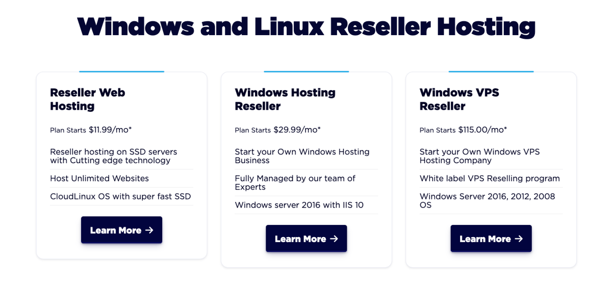 accuweb reseller hosting plans for windows and linux