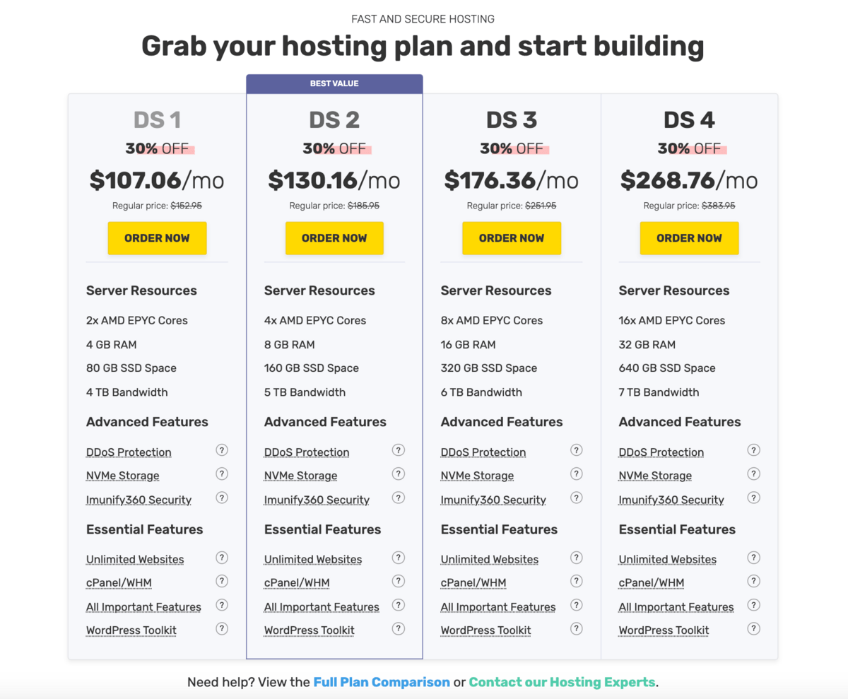 fastcomet dedicated server hosting plans