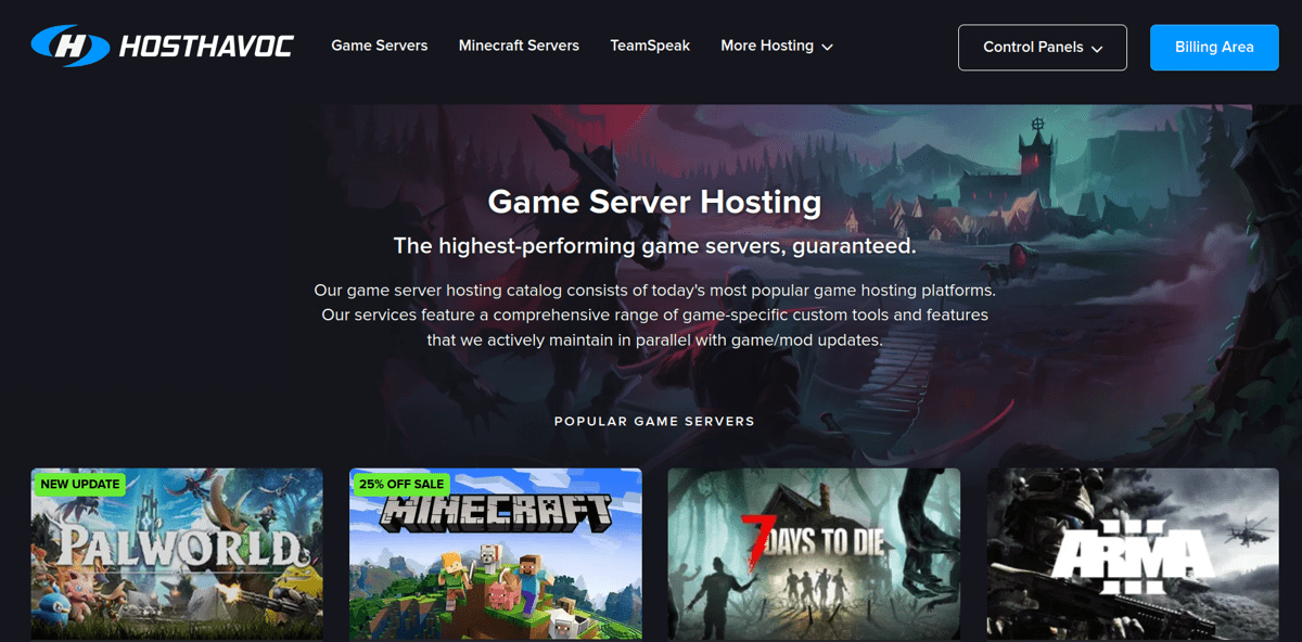 host havoc game server hosting