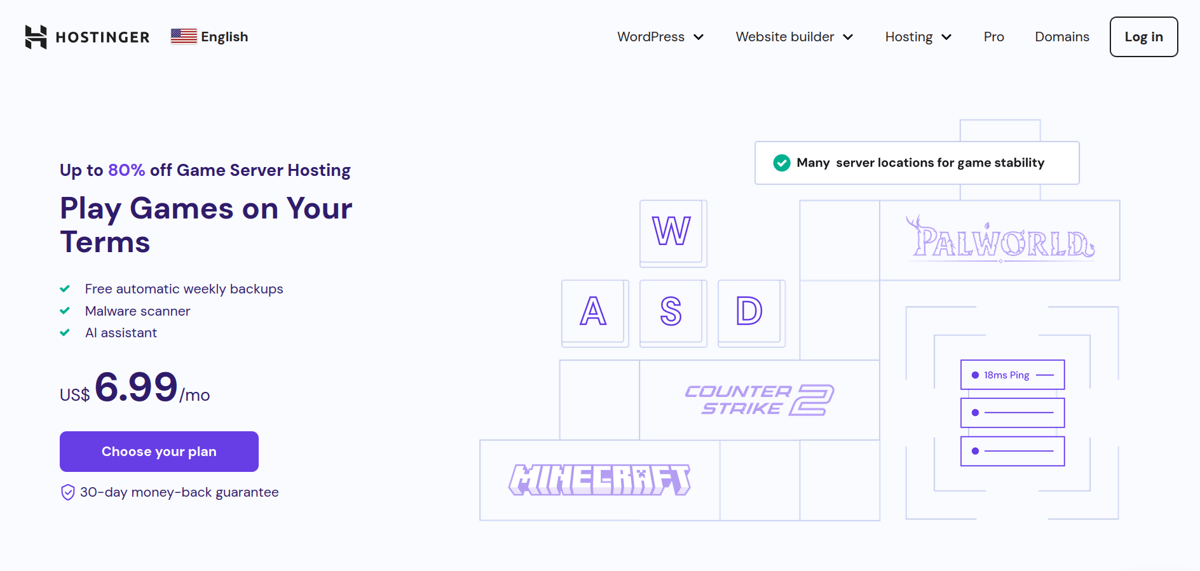 hostinger game server hosting