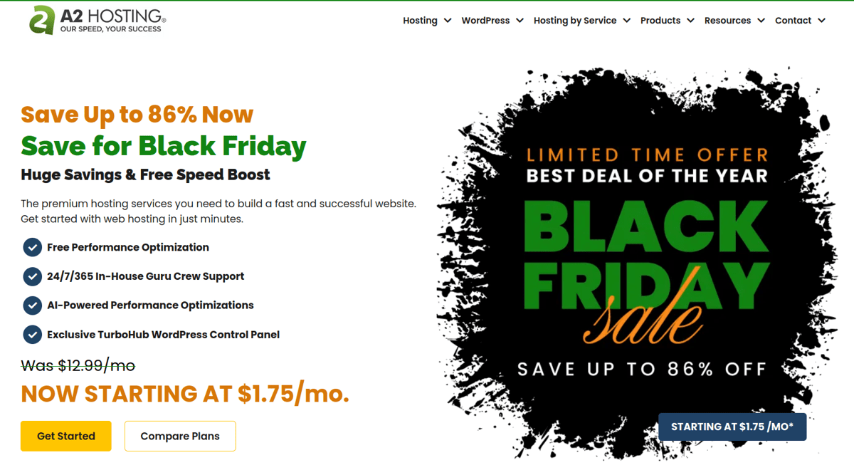 a2 hosting black friday sale 2024