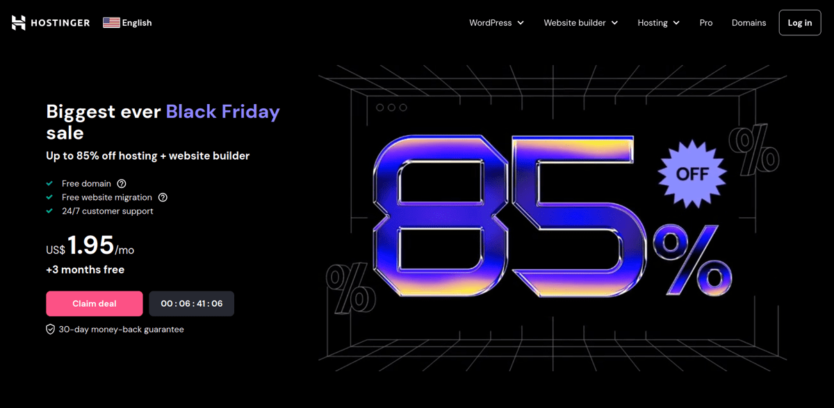 hostinger Cyber Monday sale 2024