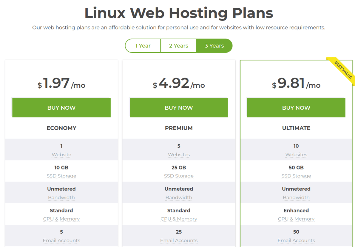 crazy domains shared hosting plans