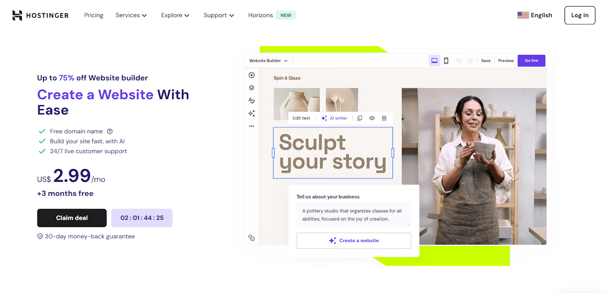hostinger website builder