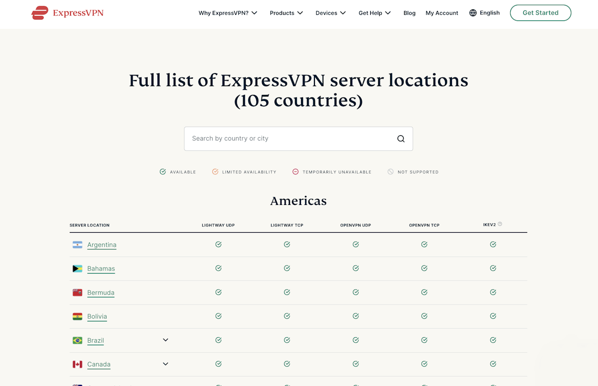 expressvpn servers over 105 countries